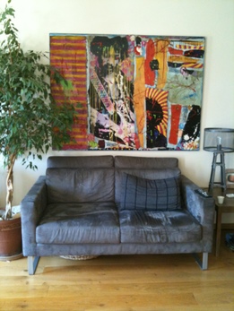 Tableau collage Jimmy Hendrix dans salon