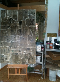 Toile grand format dans mon atelier