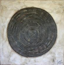Tableau contemporain cercle noir