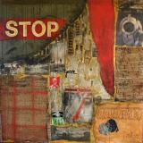 Tableau abstrait collage, Stop