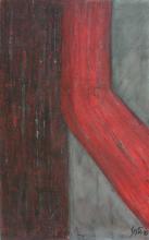 Tableau abstrait gris rouge, Rupture