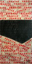 Tableau contemporain collage Fragile