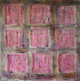 tableau abstrait, enduit texturé, Colored Squares 1
