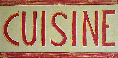 Cuisine rouge : tableau de Sophie Costa, artiste peintre Tableau Contemporain, Cuisine rouge. Sophie Costa, artiste peintre.
