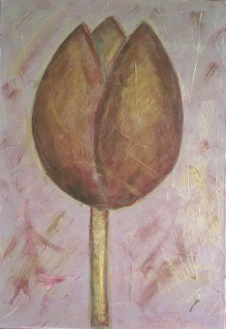 Tulipe bronze : tableau de Sophie Costa, artiste peintre