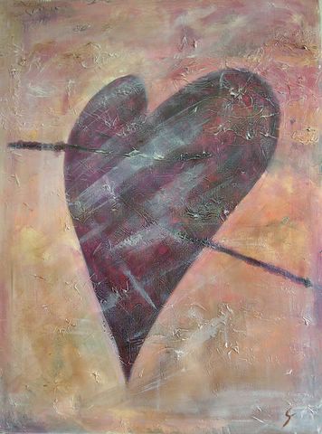 Coeur suspendu : tableau de Sophie Costa, artiste peintre