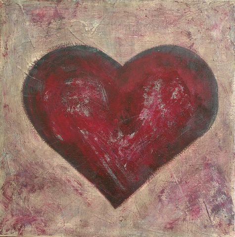 Coeur bordeau : tableau de Sophie Costa, artiste peintre