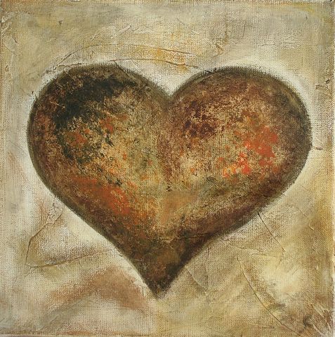 Coeur doré : tableau de Sophie Costa, artiste peintre