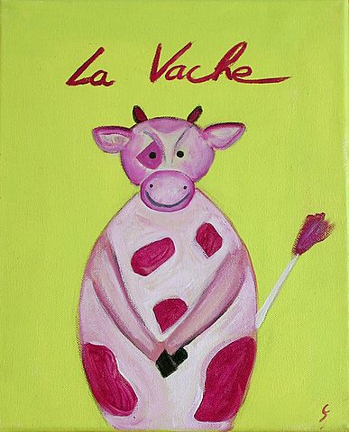 La vache : tableau de Sophie Costa, artiste peintre