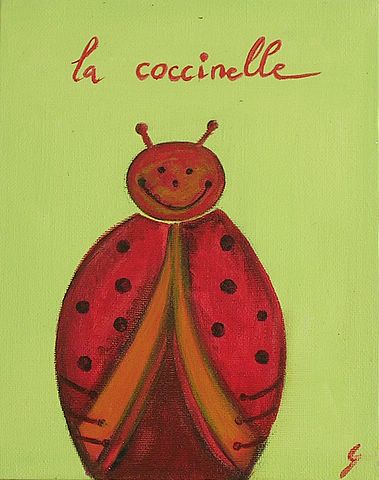 La coccinelle : tableau de Sophie Costa, artiste peintre