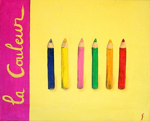 La couleur(crayons) : tableau de Sophie Costa, artiste peintre
