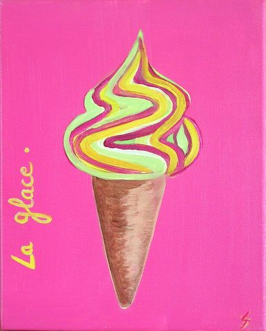 La glace italienne : tableau de Sophie Costa, artiste peintre