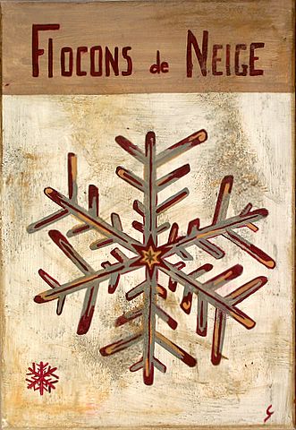 Flocons de neige gris : tableau de Sophie Costa, artiste peintre