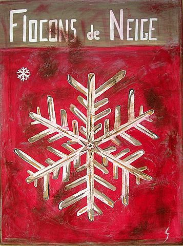 Flocons de neige blancs : tableau de Sophie Costa, artiste peintre