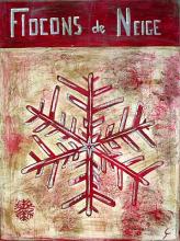 Tableau Flocons de neige rouges : Artiste peintre Sophie Costa