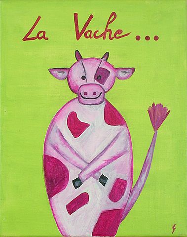 La vache... : tableau de Sophie Costa, artiste peintre