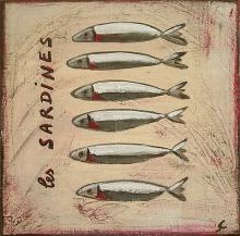 Tableau Les sardines : Artiste peintre Sophie Costa