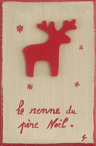 Le renne du père noël : tableau de Sophie Costa, artiste peintre Tableau Contemporain, Le renne du père noël. Sophie Costa, artiste peintre.