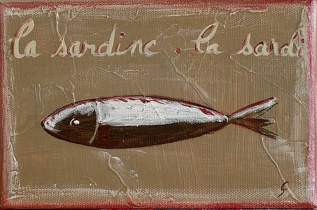 la sardine : tableau de Sophie Costa, artiste peintre