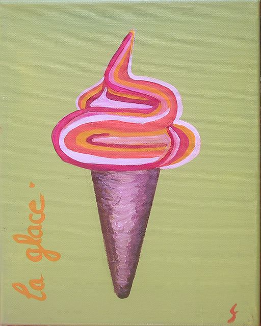 glace italienne multicolore : tableau de Sophie Costa, artiste peintre