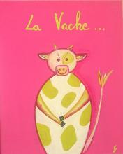 Tableau La vache verte : Artiste peintre Sophie Costa