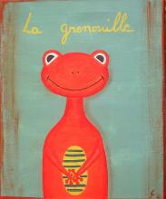 Tableau La grenouille orange bis : Artiste peintre Sophie Costa