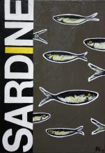 Tableau SARDINE gris : Artiste peintre Sophie Costa