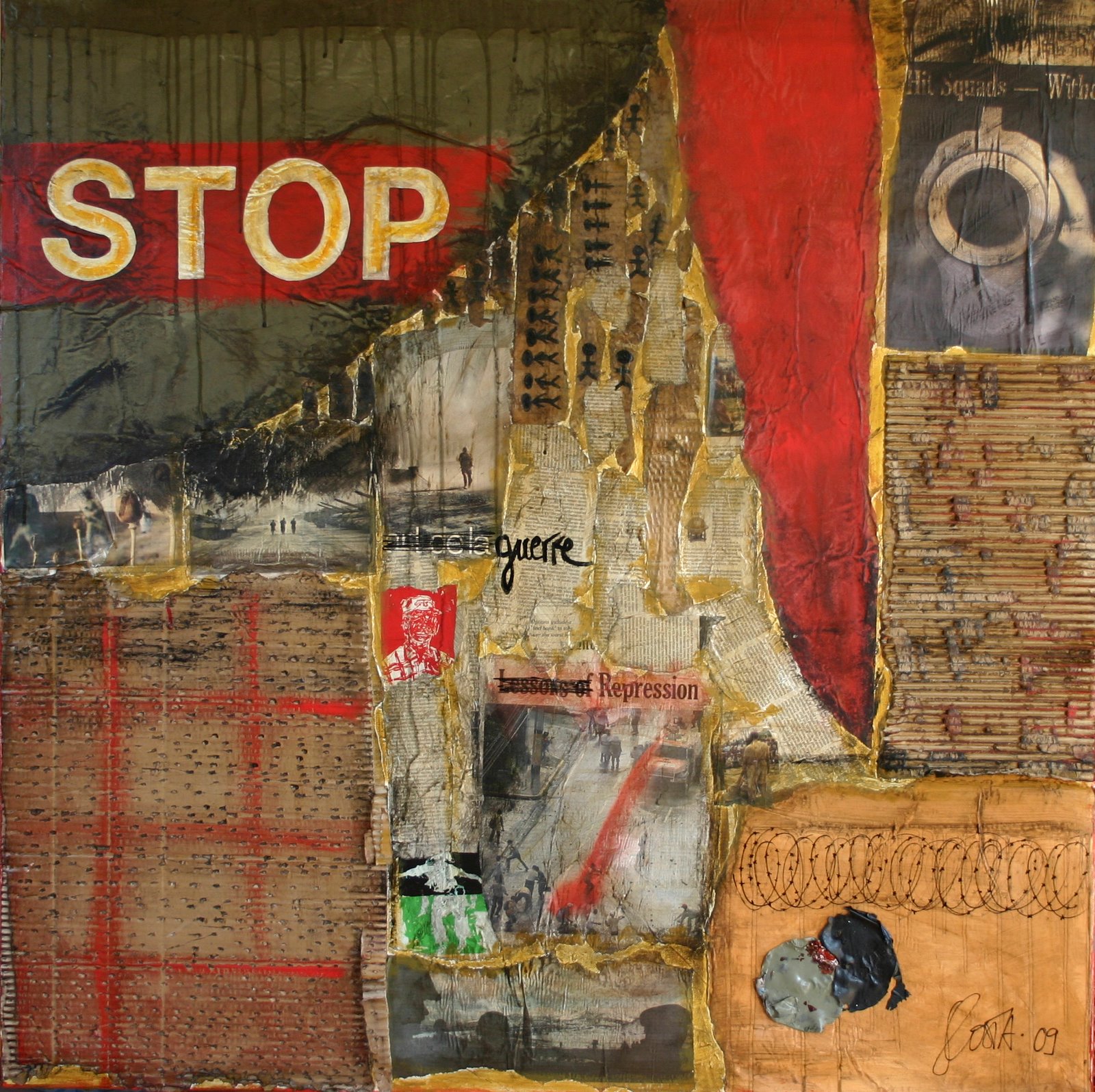 STOP : tableau de Sophie Costa, artiste peintre