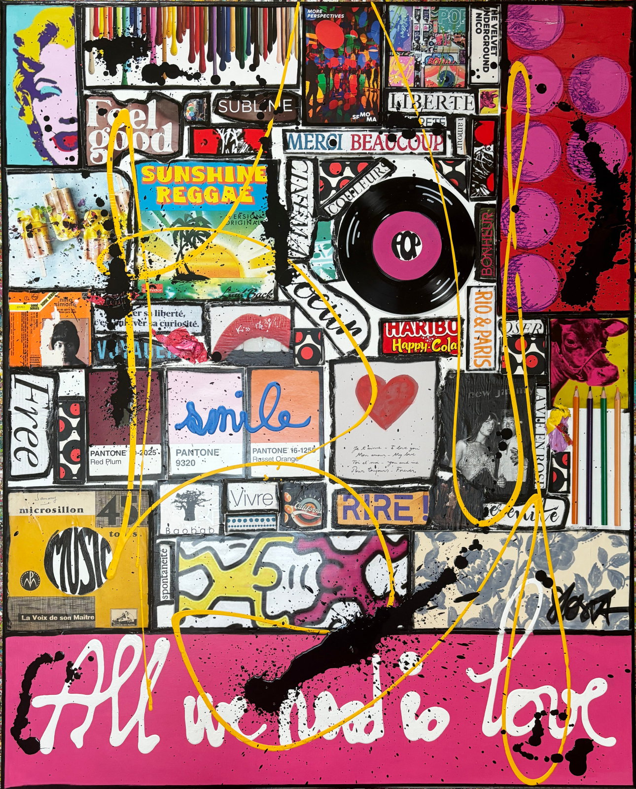 All we need is love ! : tableau de Sophie Costa, artiste peintre