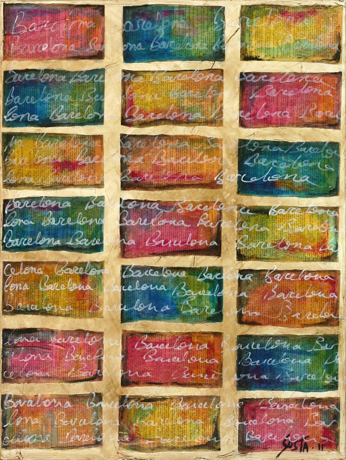 Barcelona : tableau de Sophie Costa, artiste peintre