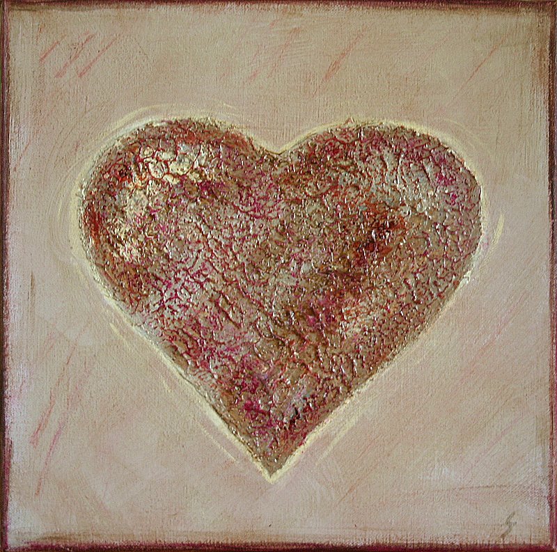 Coeur mauve : tableau de Sophie Costa, artiste peintre