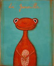 Tableau La grenouille orange : Artiste peintre Sophie Costa