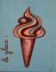 Tableau enfant, glace italienne vanille chocolat : Artiste peintre Sophie Costa