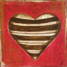 Tableau Coeur à rayures : Artiste peintre Sophie Costa