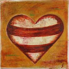 Tableau Coeur à rayures : Artiste peintre Sophie Costa