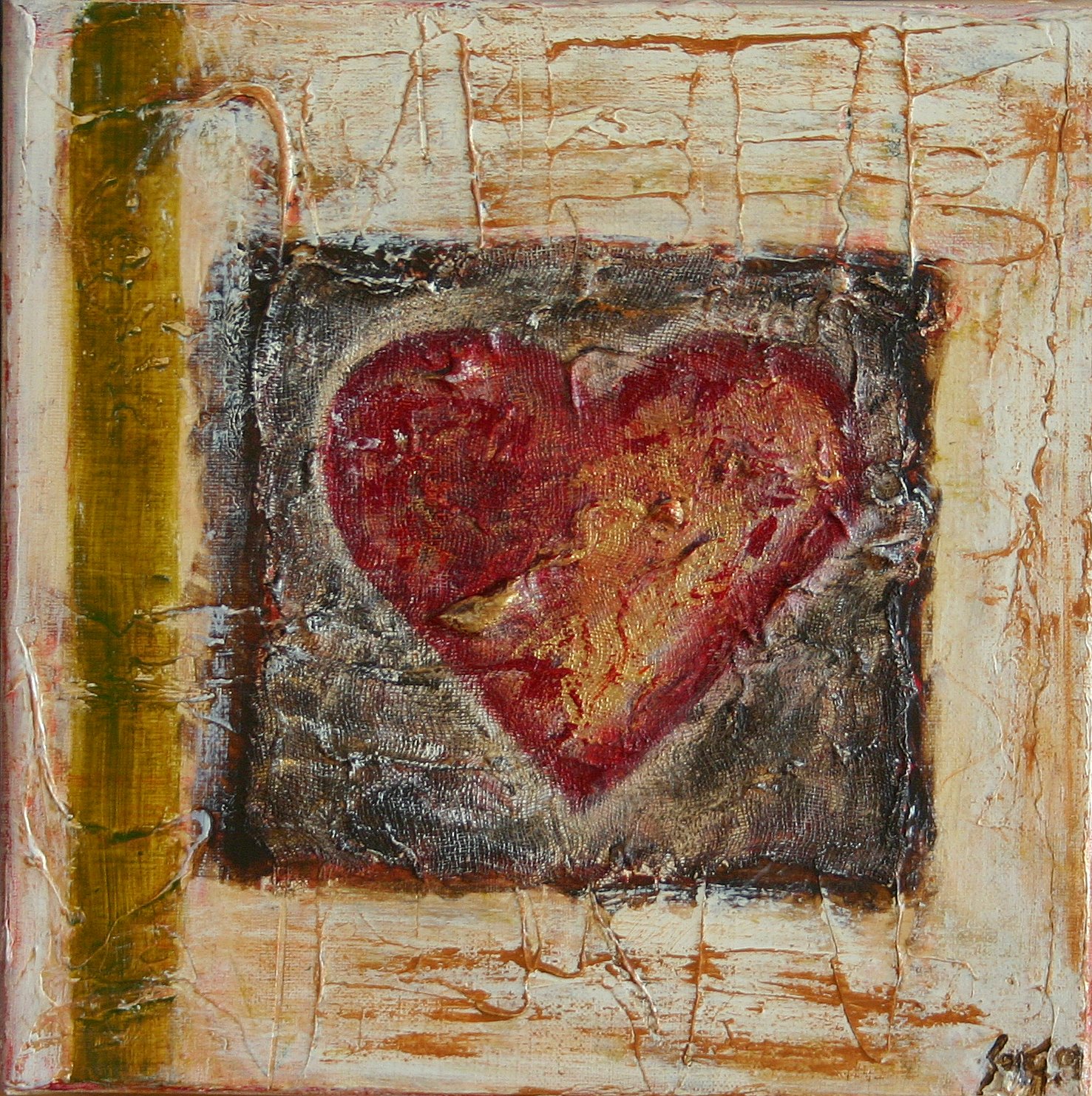 Coeur : tableau de Sophie Costa, artiste peintre