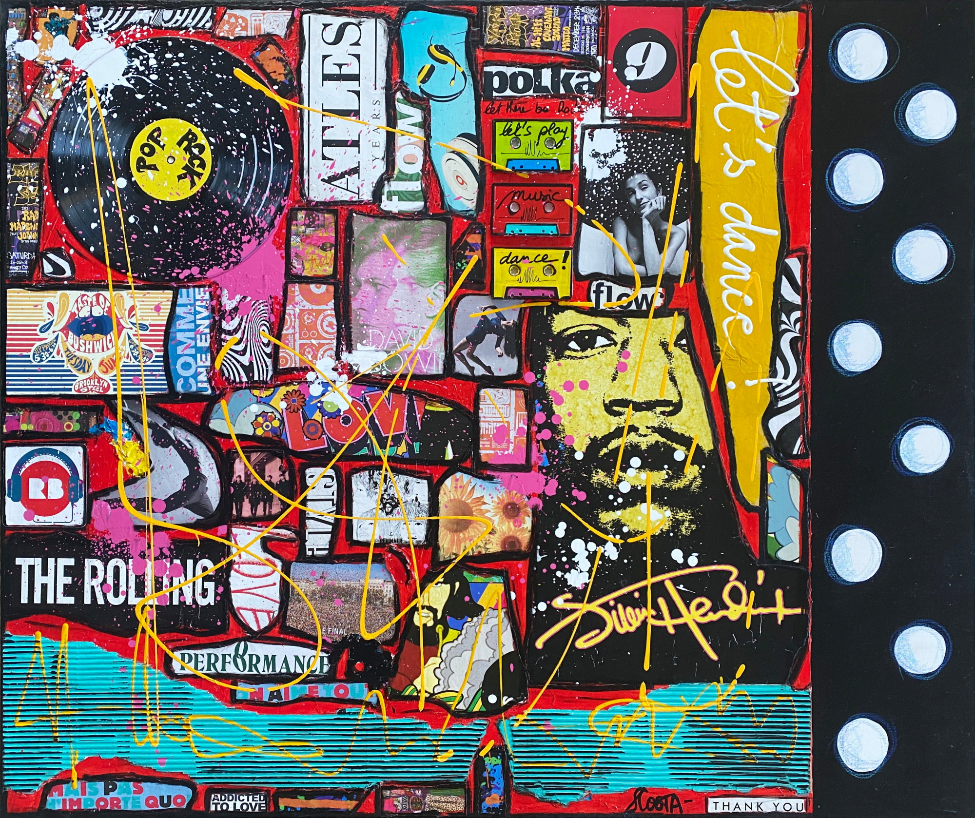 Let's dance ! : tableau de Sophie Costa, artiste peintre collage, music, danse Tableau Contemporain, Let's dance !. Sophie Costa, artiste peintre.