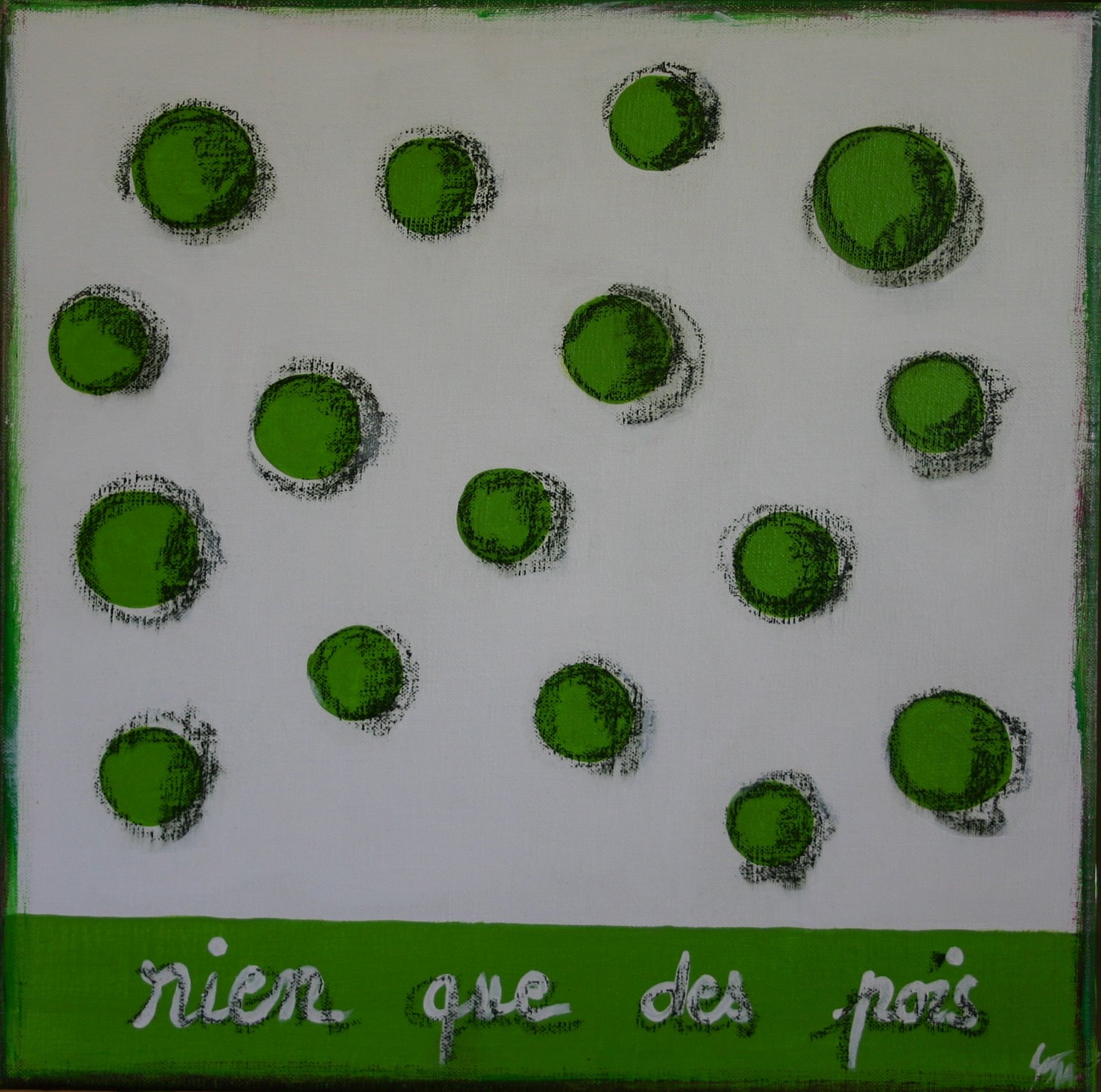 Rien que des pois : tableau de Sophie Costa, artiste peintre