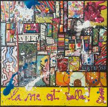Tableau La vie est belle ! (jaune) : Artiste peintre Sophie Costa