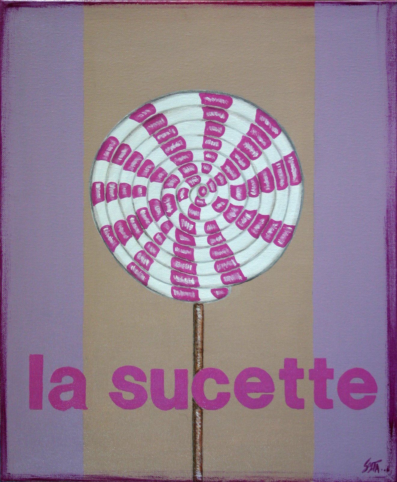 La sucette : tableau de Sophie Costa, artiste peintre