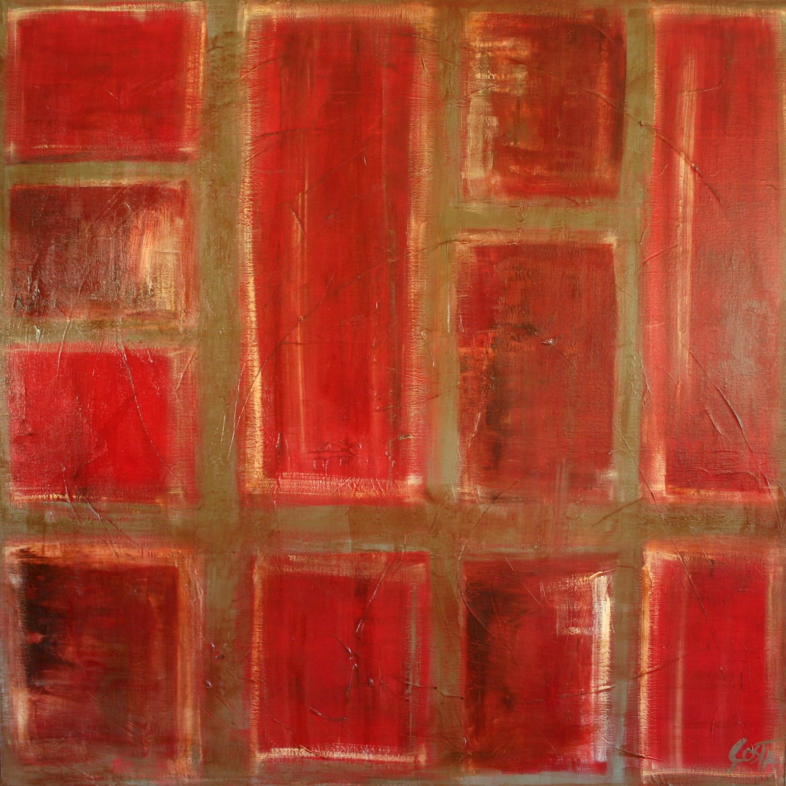 Rouge 01 : tableau de Sophie Costa, artiste peintre