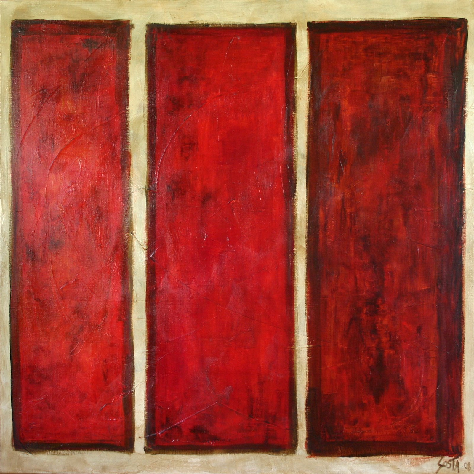 Rouge 03 : tableau de Sophie Costa, artiste peintre