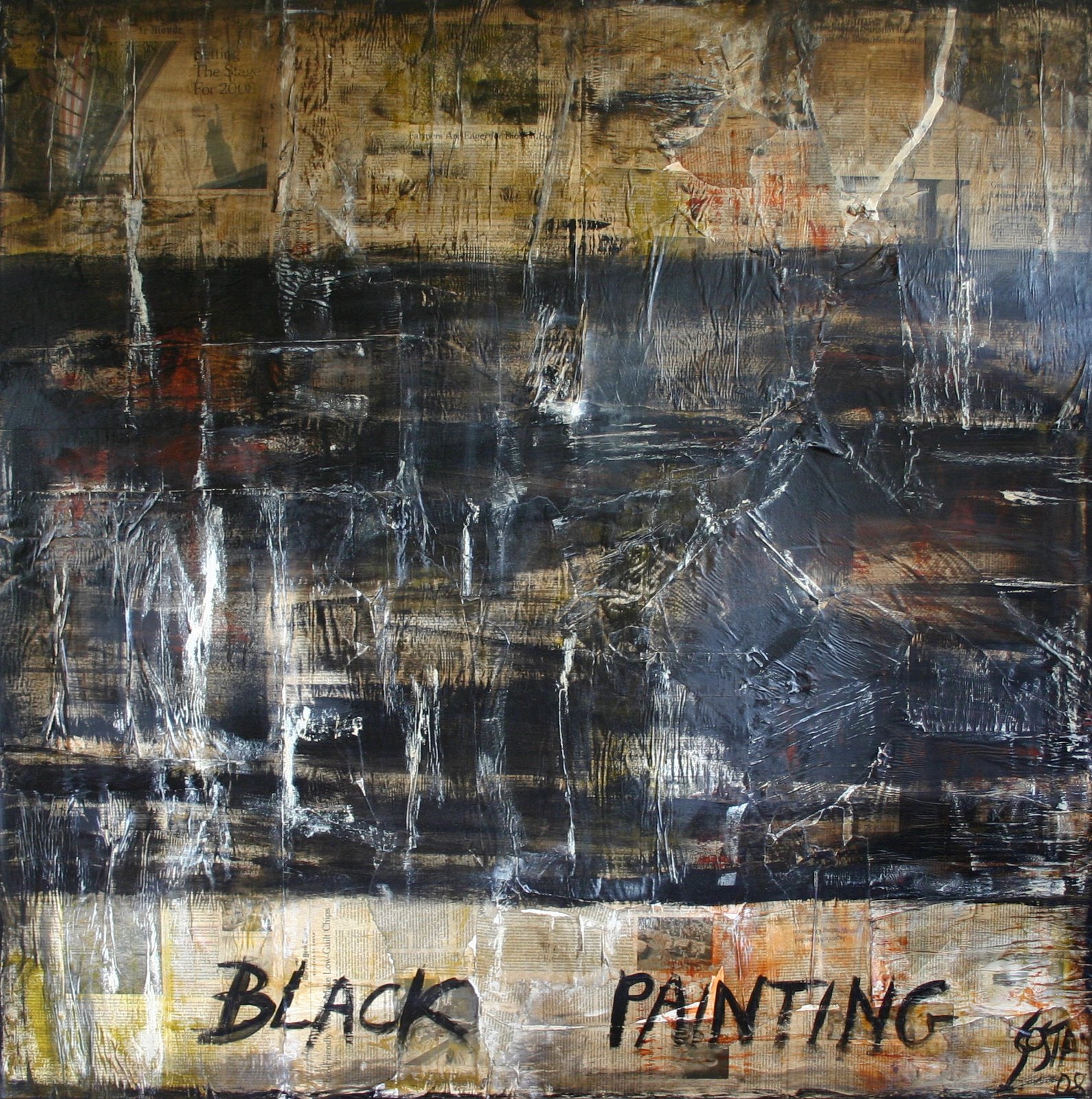 Tableau Contemporain, BLACK PAINTING 1. Sophie Costa, artiste peintre.
