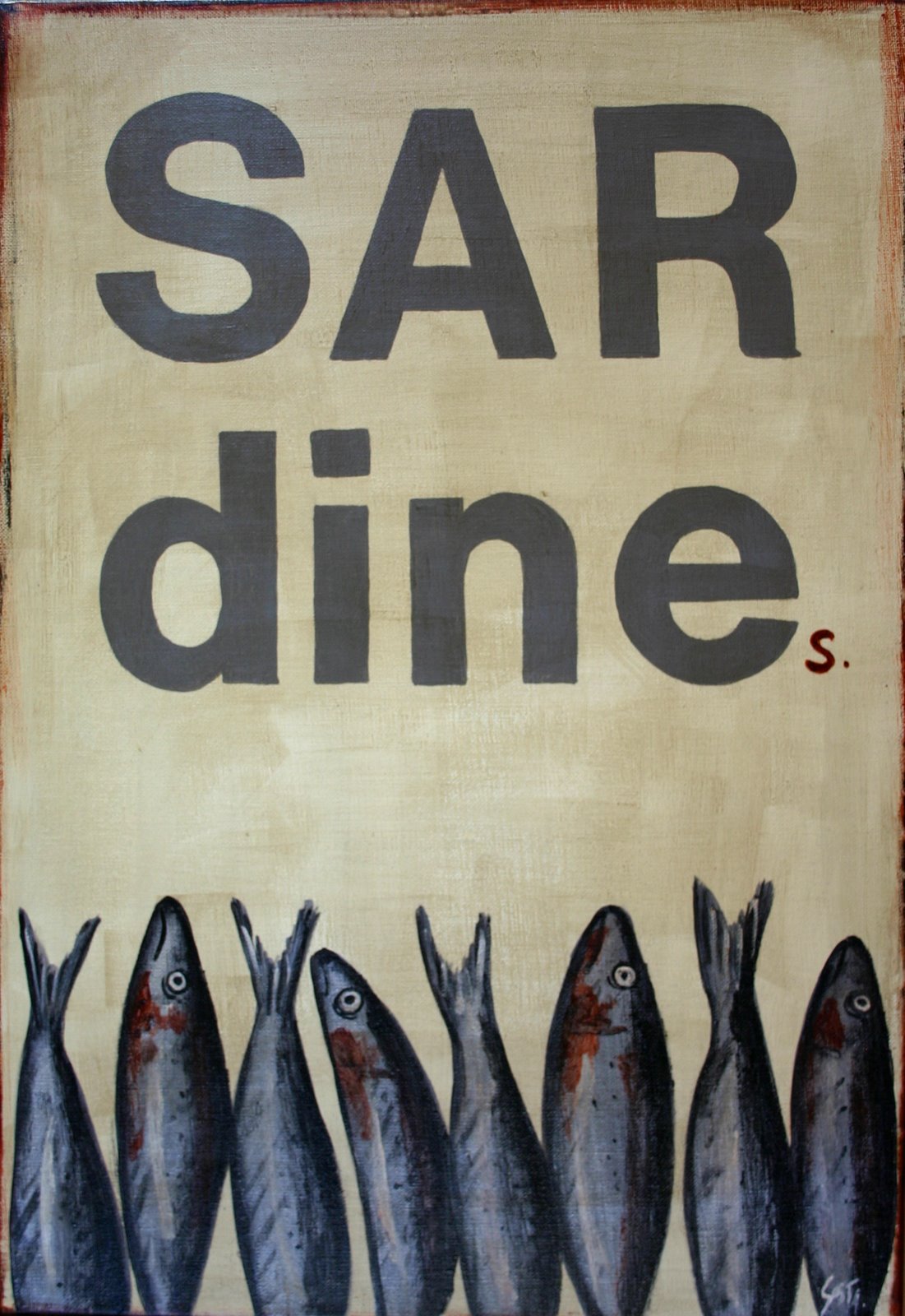 SARDINEs : tableau de Sophie Costa, artiste peintre