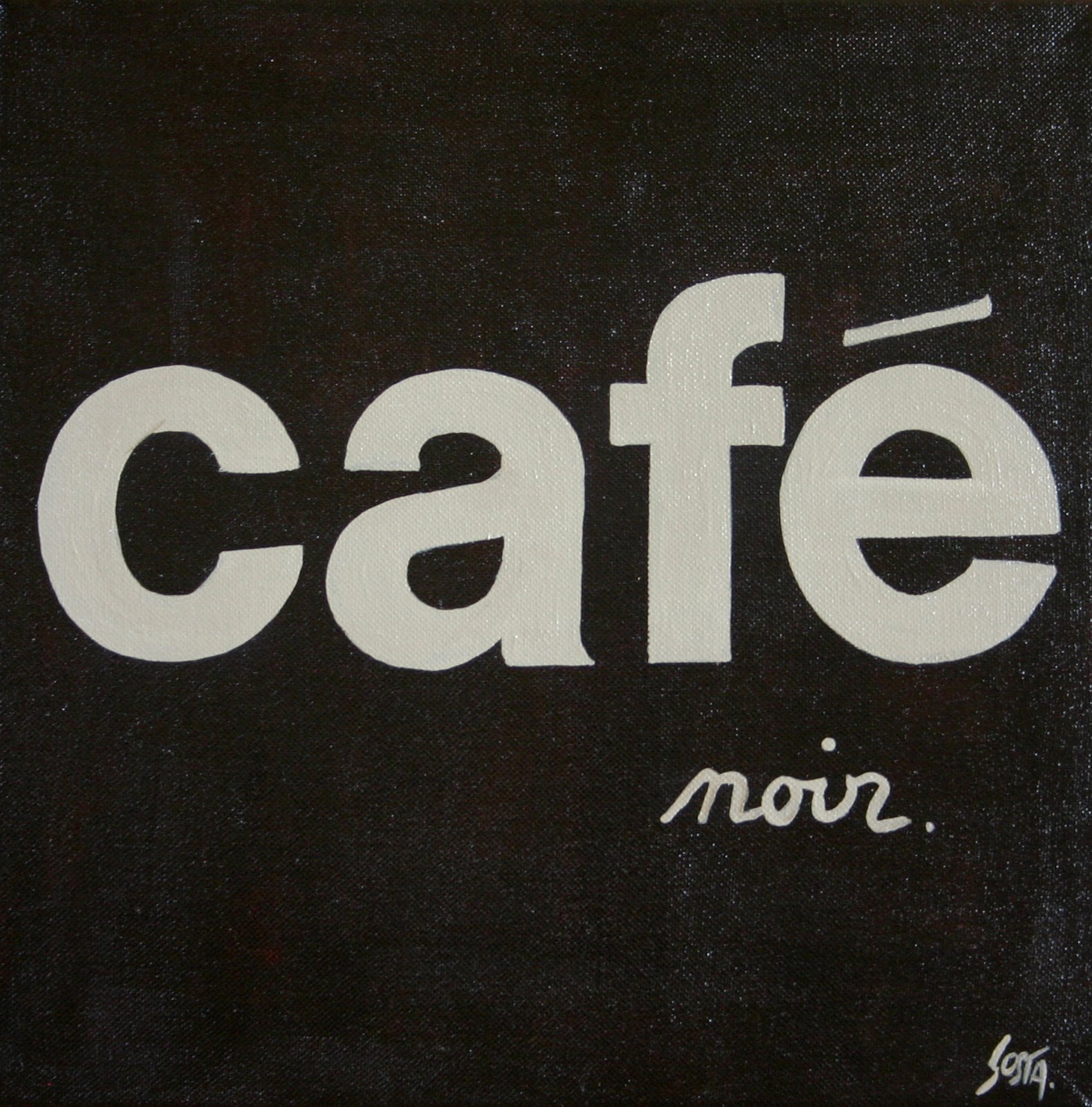 CAFE noir : tableau de Sophie Costa, artiste peintre