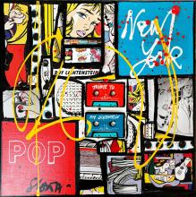 Tableau POP NY ( tribute to R. Lichtenstein) : Artiste peintre Sophie Costa