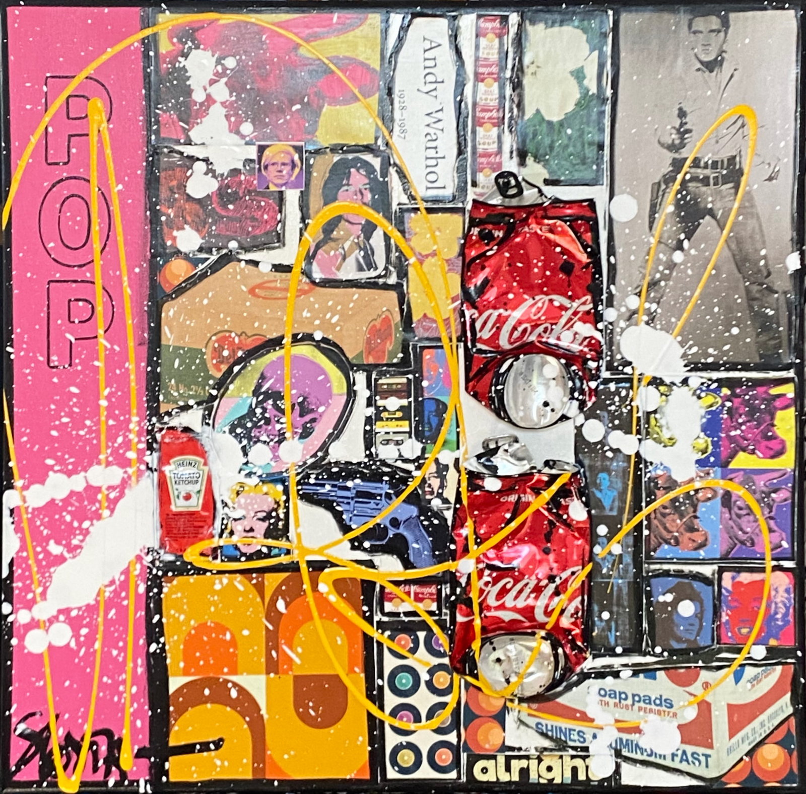 POP : tableau de Sophie Costa, artiste peintre collage, pop, warhol Tableau Contemporain, POP. Sophie Costa, artiste peintre.