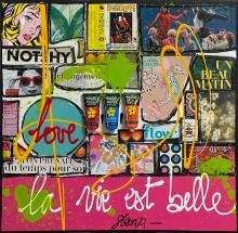 Tableau Love, la vie est belle ! : Artiste peintre Sophie Costa