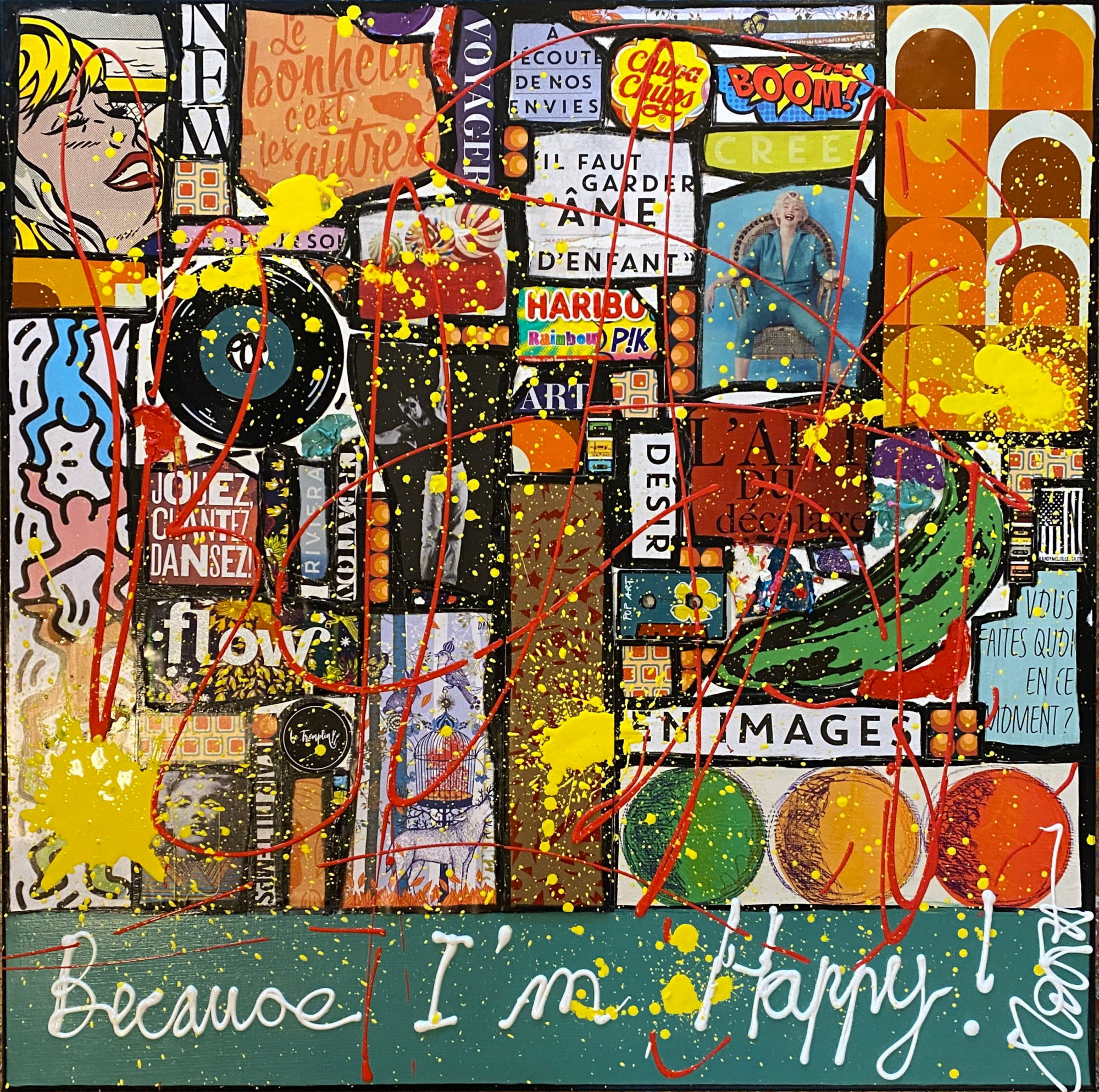 Because I&amp;#039;m Happy ! : tableau de Sophie Costa, artiste peintre