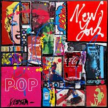 Tableau POP NY (rouge) : Artiste peintre Sophie Costa